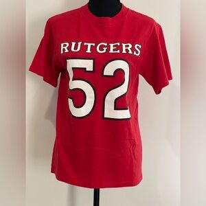 Jerzees S Heavyweight Cotton Red Rutgers 52 T-Shirt 762‎